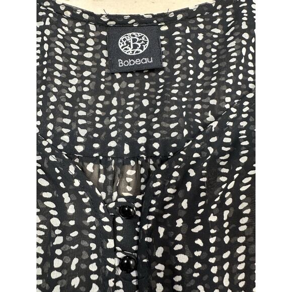 Bobeau Y2K Sleevelss Polka Dot Cinched Waist Size L - Picture 2 of 7